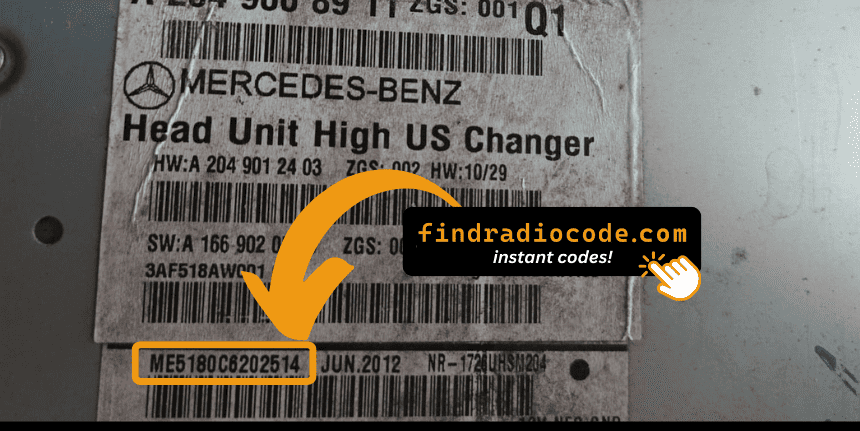 Mercedes ME5180 Anti-Theft label example